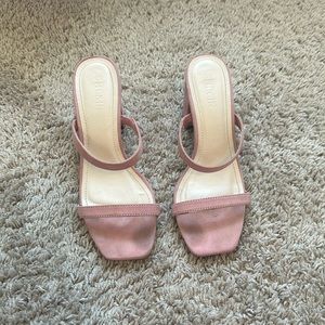 Pink suede heels